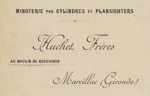Carte de visite après l'installation des cylindres et plansichters